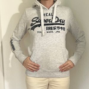 Superdry Unisex Grey Vintage Logo Spirit of Japan Pullover Hoodie Suze S